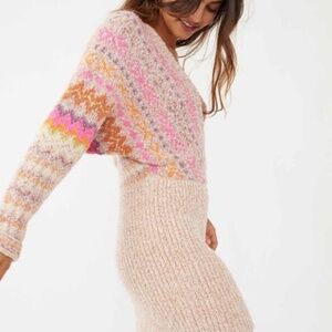 Forever Fair Isle Long Sleeve Sweater Dress